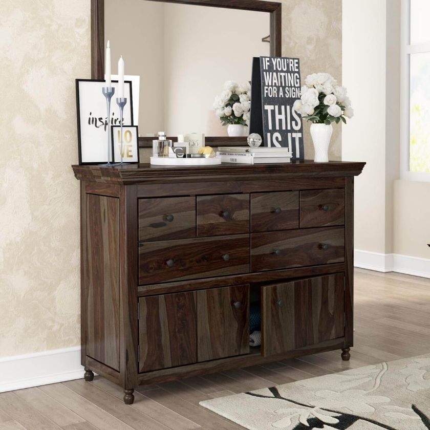Picture of Jerold Modern Rustic Solid Hardwood 6 Drawer Dresser