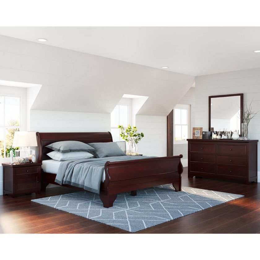 Picture of Carina Solid Mahogany Wood 4 Piece Bedroom Set