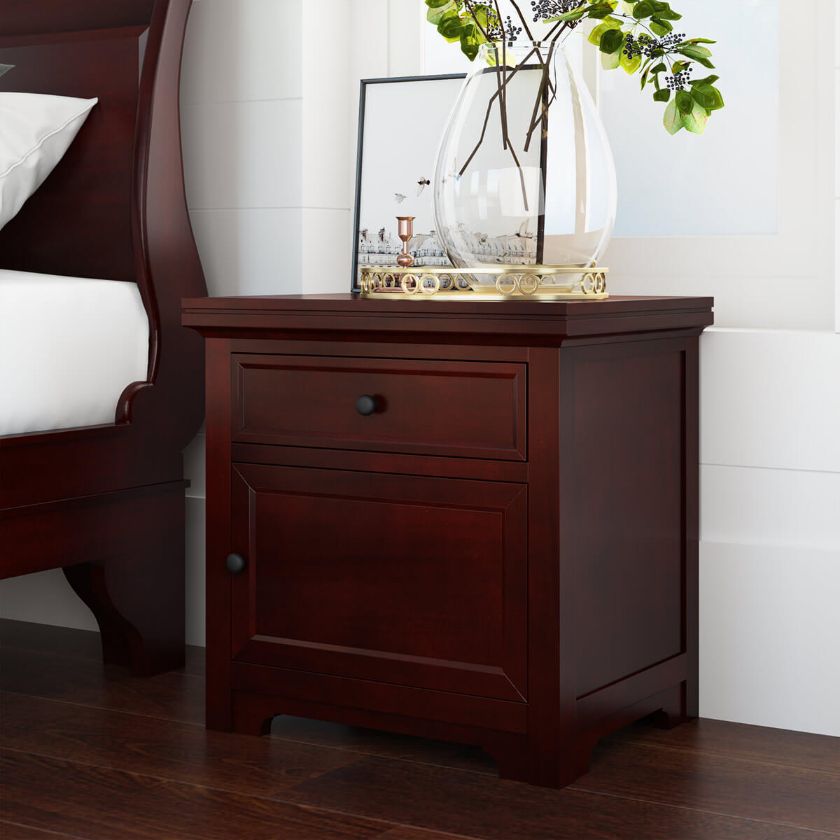 Picture of Carina Contemporary Mahogany Wood 1 Drawer Nightstand
