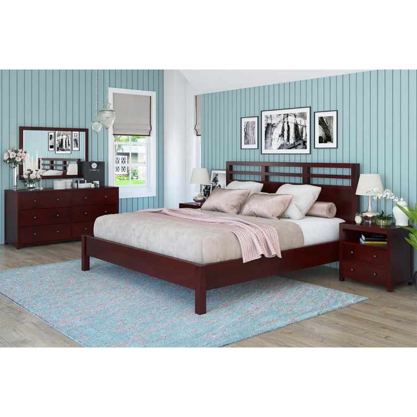 Picture of Andalusia Contemporary Mahogany Wood 4 Piece Bedroom Set