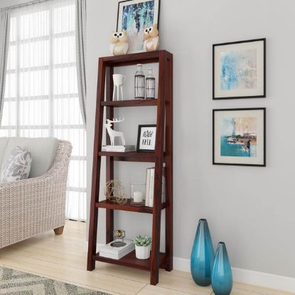 Picture of Hagerstown Solid Wood Leaning Ladder Home Display Bookshelf