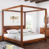 Picture of Osteen Contemporary Solid Wood Low Profile Canopy Bed