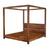Picture of Osteen Contemporary Solid Wood Low Profile Canopy Bed