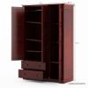 Picture of Carina Modern Solid Mahogany Wood Large Clothing Armoire Wardrobe