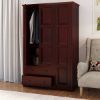 Picture of Carina Modern Solid Mahogany Wood Large Clothing Armoire Wardrobe