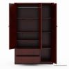 Picture of Carina Modern Solid Mahogany Wood Large Clothing Armoire Wardrobe