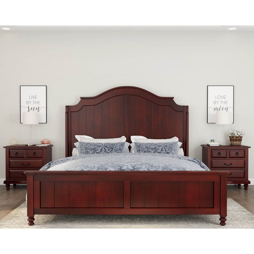 Picture of Iowa Traditional Style Mahogany Wood Platform Bed Frame