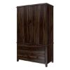 Picture of Bozeman Rustic Solid Wood Wardrobe Large Armoire With Drawers