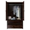 Picture of Bozeman Rustic Solid Wood Wardrobe Large Armoire With Drawers