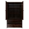 Picture of Bozeman Rustic Solid Wood Wardrobe Large Armoire With Drawers