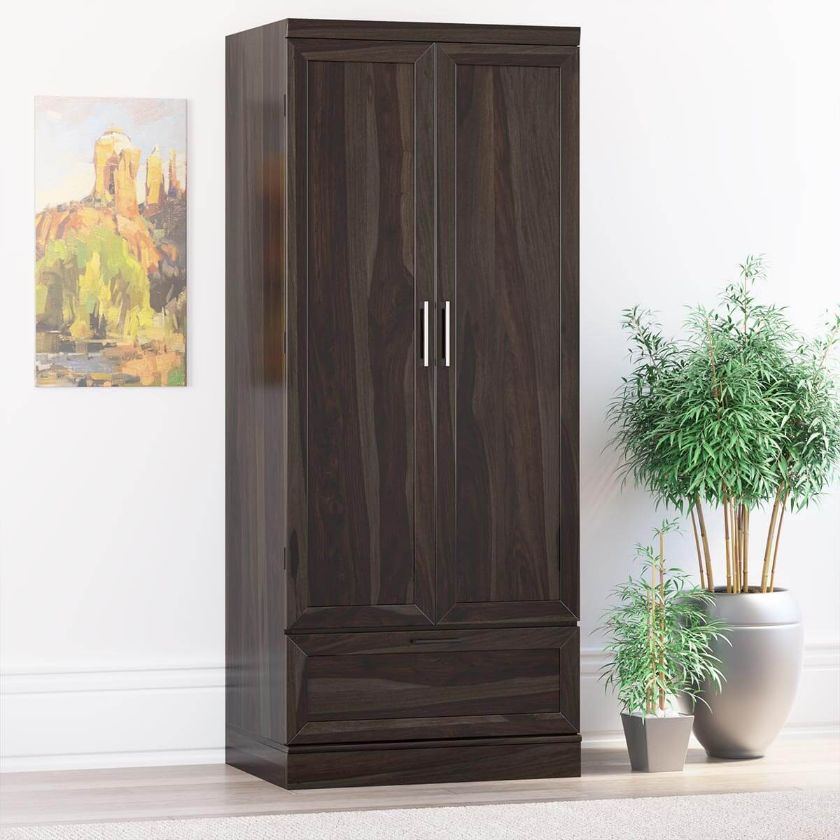 Picture of Anchorage Contemporary Solid Wood Wardrobe Clothing Armoire Cabinet