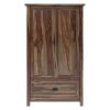 Picture of Kivalina Rustic Solid Wood Armoire Closet With Shelves And Drawer