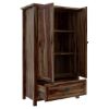 Picture of Kivalina Rustic Solid Wood Armoire Closet With Shelves And Drawer