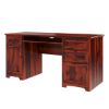 Picture of Poston Rustic Solid Wood 4 Drawer 62 Inch Large Home Office Computer Desk