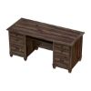 Picture of Klagetoh Solid Wood Desk With Drawers On Both Sides & Keyboard Tray