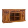 Picture of Ballico Rustic Solid Wood Front Open Shelf 4 Drawer Large Sideboard