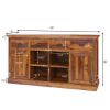 Picture of Ballico Rustic Solid Wood Front Open Shelf 4 Drawer Large Sideboard