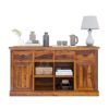 Picture of Ballico Rustic Solid Wood Front Open Shelf 4 Drawer Large Sideboard