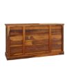 Picture of Ballico Rustic Solid Wood Front Open Shelf 4 Drawer Large Sideboard