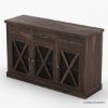 Picture of Chester Solid Wood Grid Door 3 Drawer Rustic Sideboard