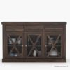 Picture of Chester Solid Wood Grid Door 3 Drawer Rustic Sideboard