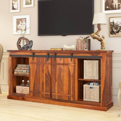 Picture of Nobleton Rustic Solid Wood Sliding Door Long Sideboard Buffet