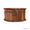 Picture of Friant Rustic Top Open Round Coffee Table With Storage