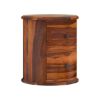Picture of Friant Rustic Solid Wood 2 Drawer Round End Table