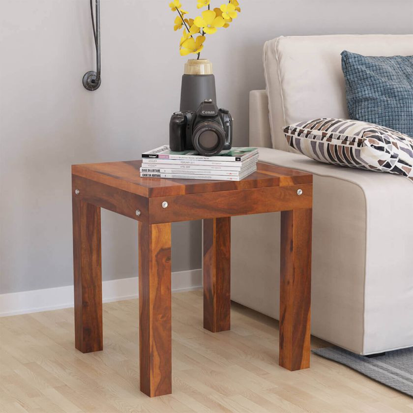 Picture of Patet Rustic Style Solid Wood End Table