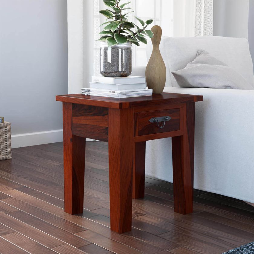 Picture of Tierra Rustic Solid Wood 1 Drawer End Table