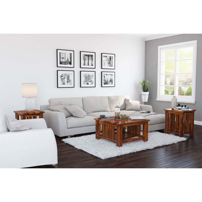 Picture of Jeddito 3 Piece Square Coffee Table Set Mission Style