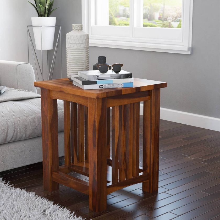 Picture of Jeddito Mission Rustic Solid Wood 2 Tier End Table