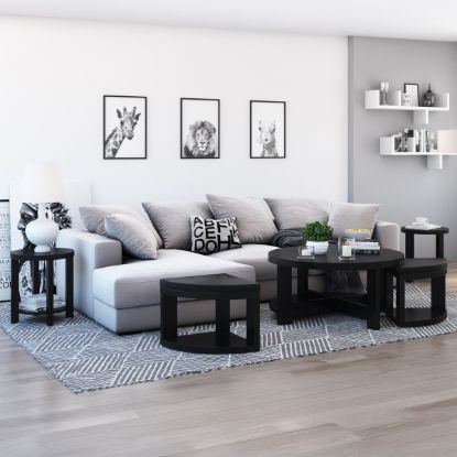 Picture of Zayante Rustic Solid Wood 5 Piece Nesting Coffee Table Set