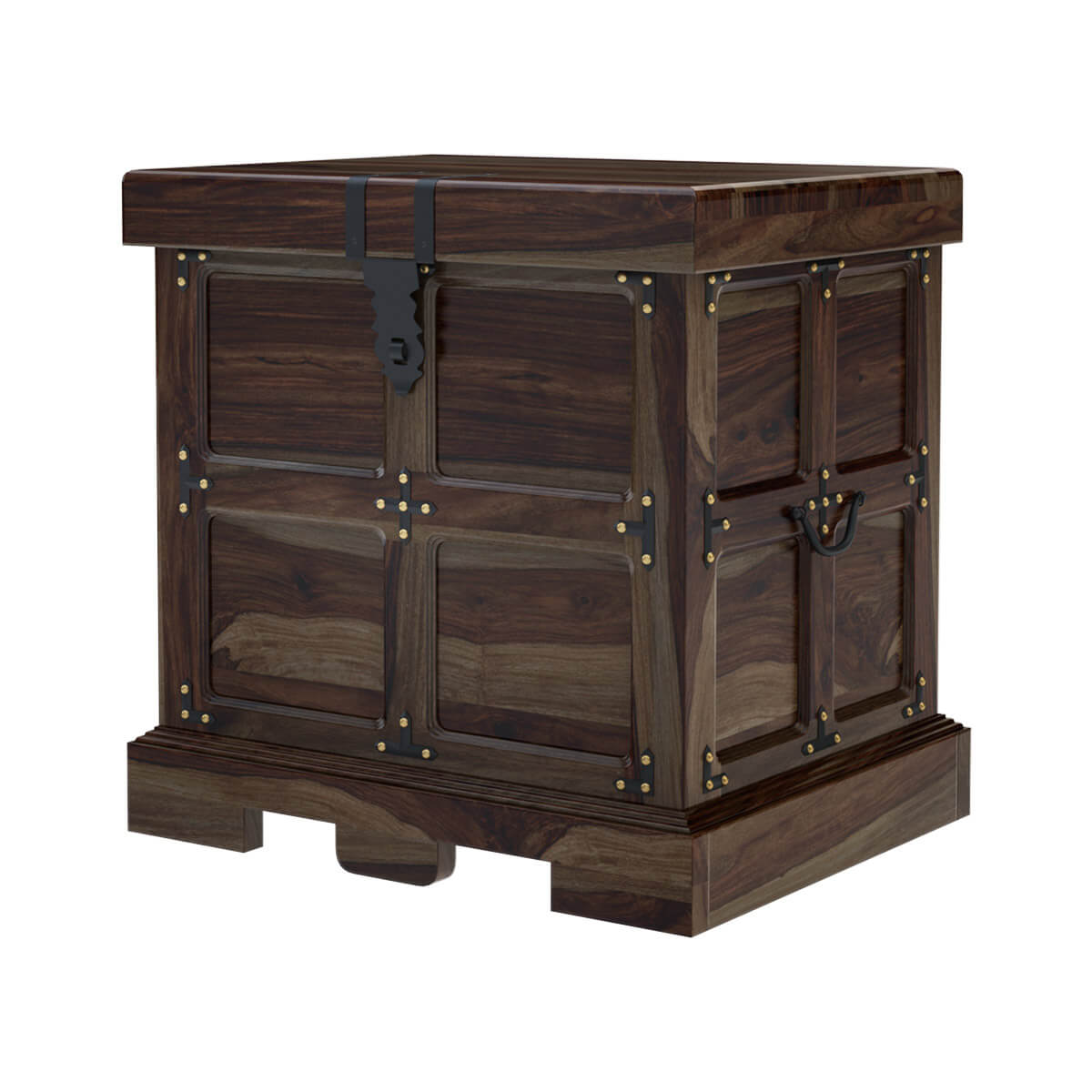 Beaufort Steamer Rustic Solid Wood Storage Trunk Style End Table.