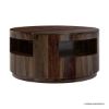 Picture of Ladonia Solid Wood 36 Inch Round Coffee Table With Shelves