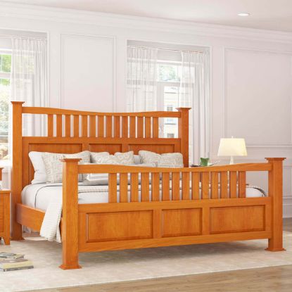 Picture of Longport Traditional Style Solid Mahogany Wood Platform Bed