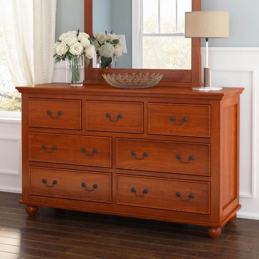 Picture of Delanson Mahogany Wood 7 Drawer Double Dresser