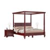 Picture of Cayuta Traditional Style Solid Mahogany Wood Platform Canopy Bed