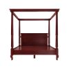 Picture of Cayuta Traditional Style Solid Mahogany Wood Platform Canopy Bed