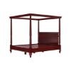 Picture of Cayuta Traditional Style Solid Mahogany Wood Platform Canopy Bed