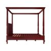 Picture of Cayuta Traditional Style Solid Mahogany Wood Platform Canopy Bed
