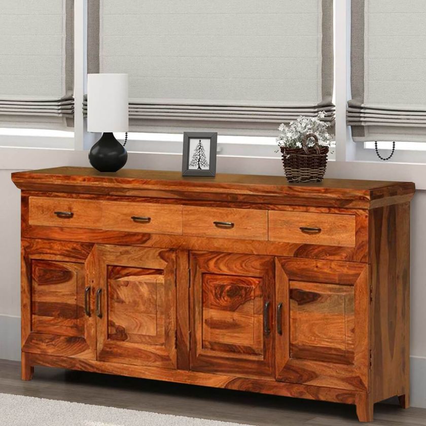 Picture of Mancusi Modern Country Solid Wood 4 Drawer Large Sideboard Cabinet