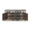 Picture of Cavea Country Solid Wood 4 Drawer Large Distressed Sideboard Cabinet