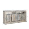 Picture of Cavea Country Solid Wood 4 Drawer Large Distressed Sideboard Cabinet