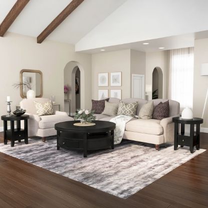 Picture of Toledo Modern Black Round 3 Piece Coffee Table Sets