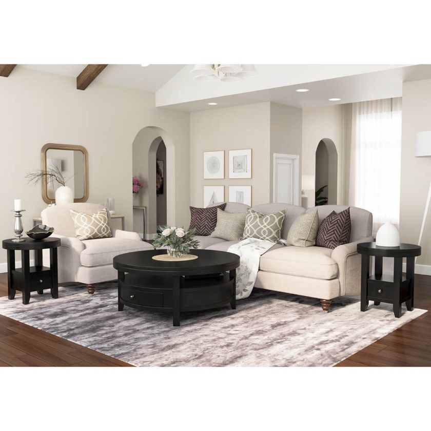 Picture of Toledo Solid Wood 3 Piece Round Coffee Table Set