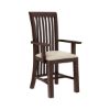 Picture of Tannersville Solid Mahogany Wood Upholstered Dining Chair w Arms