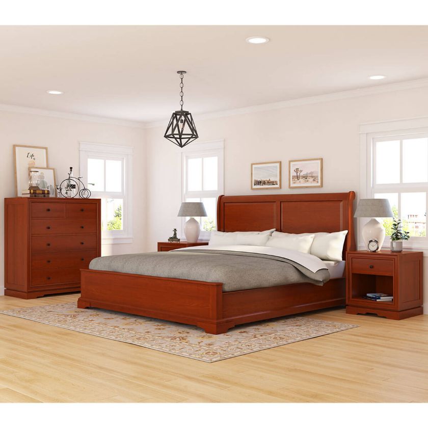 Picture of Duanesburg Mahogany Wood 4 Piece Bedroom Set