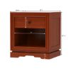 Picture of Duanesburg Solid Mahogany Wood Open Shelf 1 Drawer Nightstand