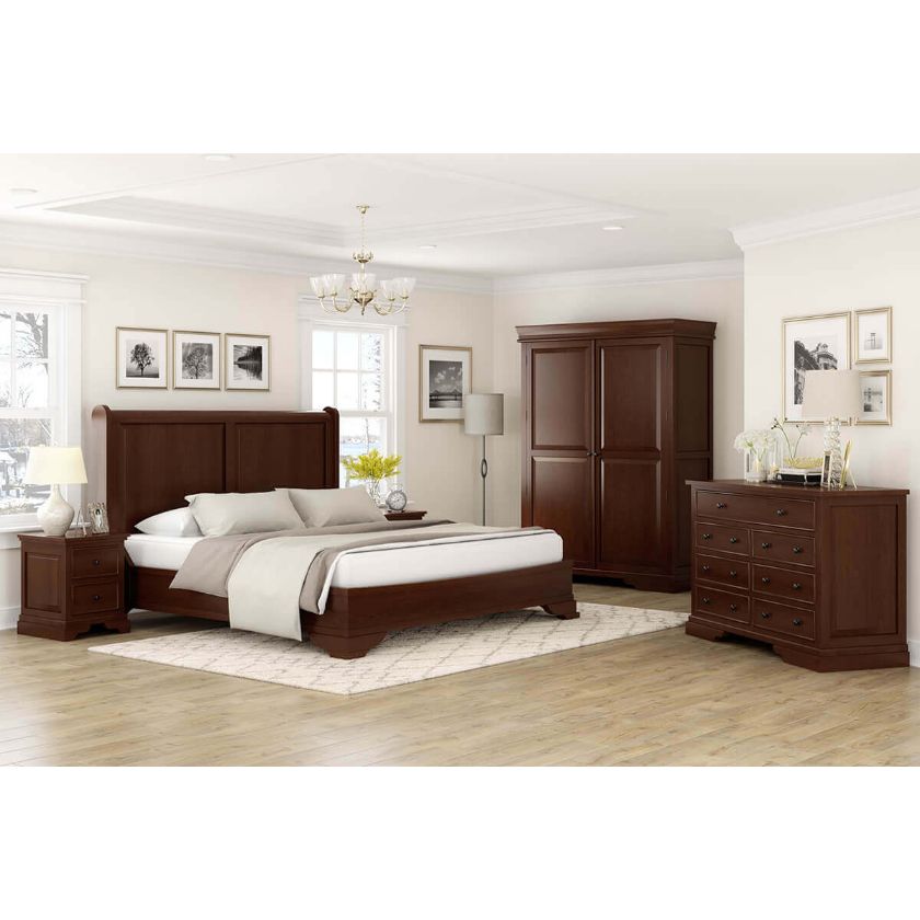 Picture of Accoville Solid Mahogany Wood Traditional 5 Piece Bedroom Set